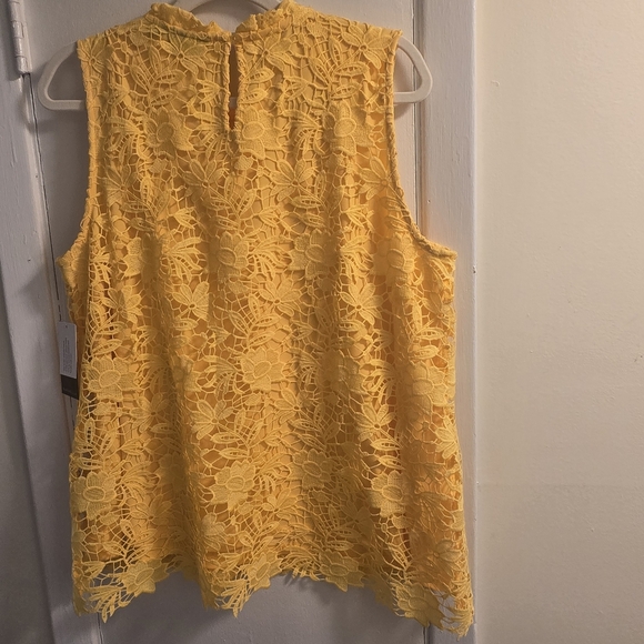 Rafaella Sunflower Lace Scalloped Sleeveless Blouse Size L - Picture 6 of 9